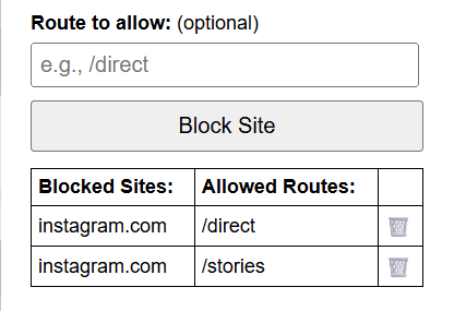 Specific Site Blocker